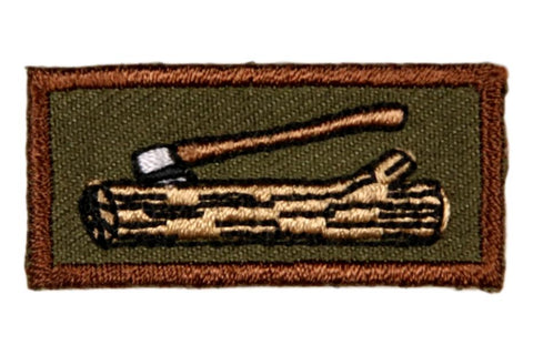Wood Badge Knot Axe in Log