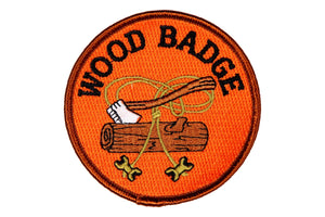Wood Badge Axe N Log Two Beads Patch